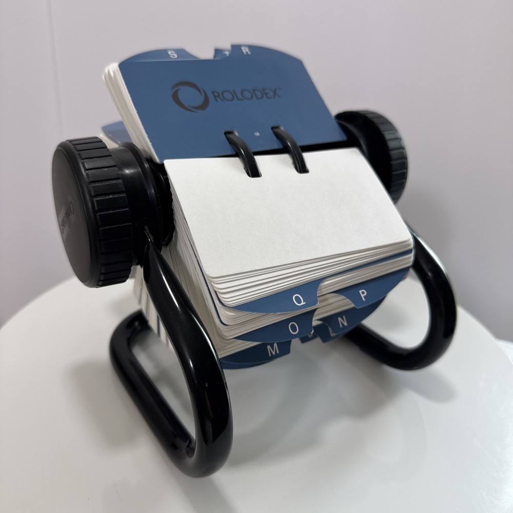 Rolodex Open Rotary Card File Desktop Business Address Organizer Black 24 A-Z